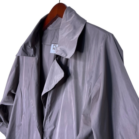 PLANET by Lauren G Button Front Lightweight Nylon Jacket One Size in Taupe - Picture 3 of 14